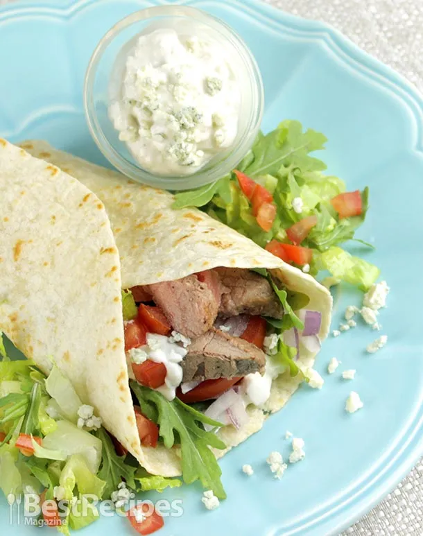 Bleu Cheese Steak Wraps BestRecipes.co