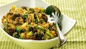 Air Fryer Roasted Broccoli with Italian Herb Breadcrumbs