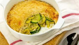 Air Fryer Zucchini and Yellow Squash Au Gratin