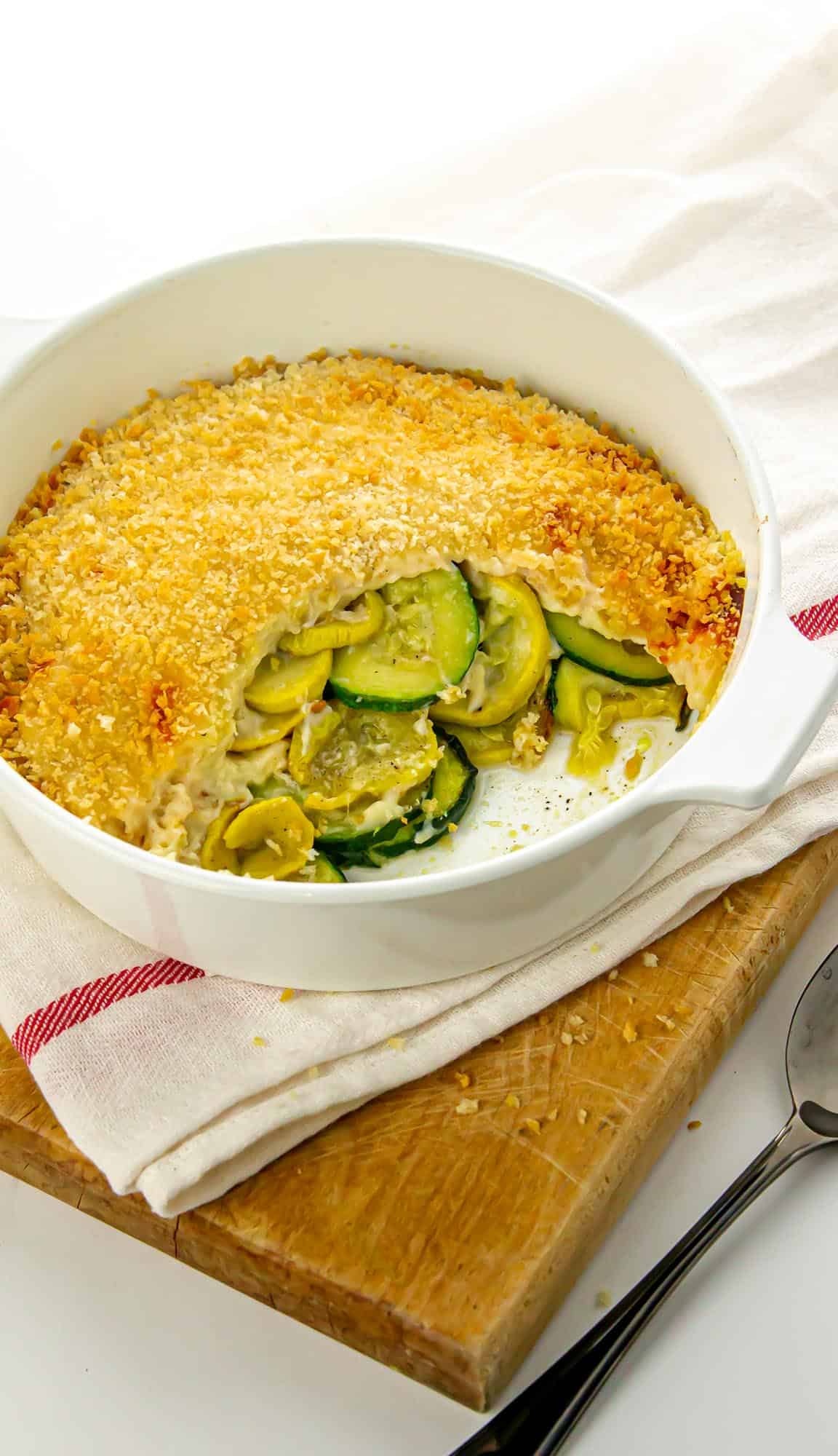 Air Fryer Zucchini and Yellow Squash Au Gratin