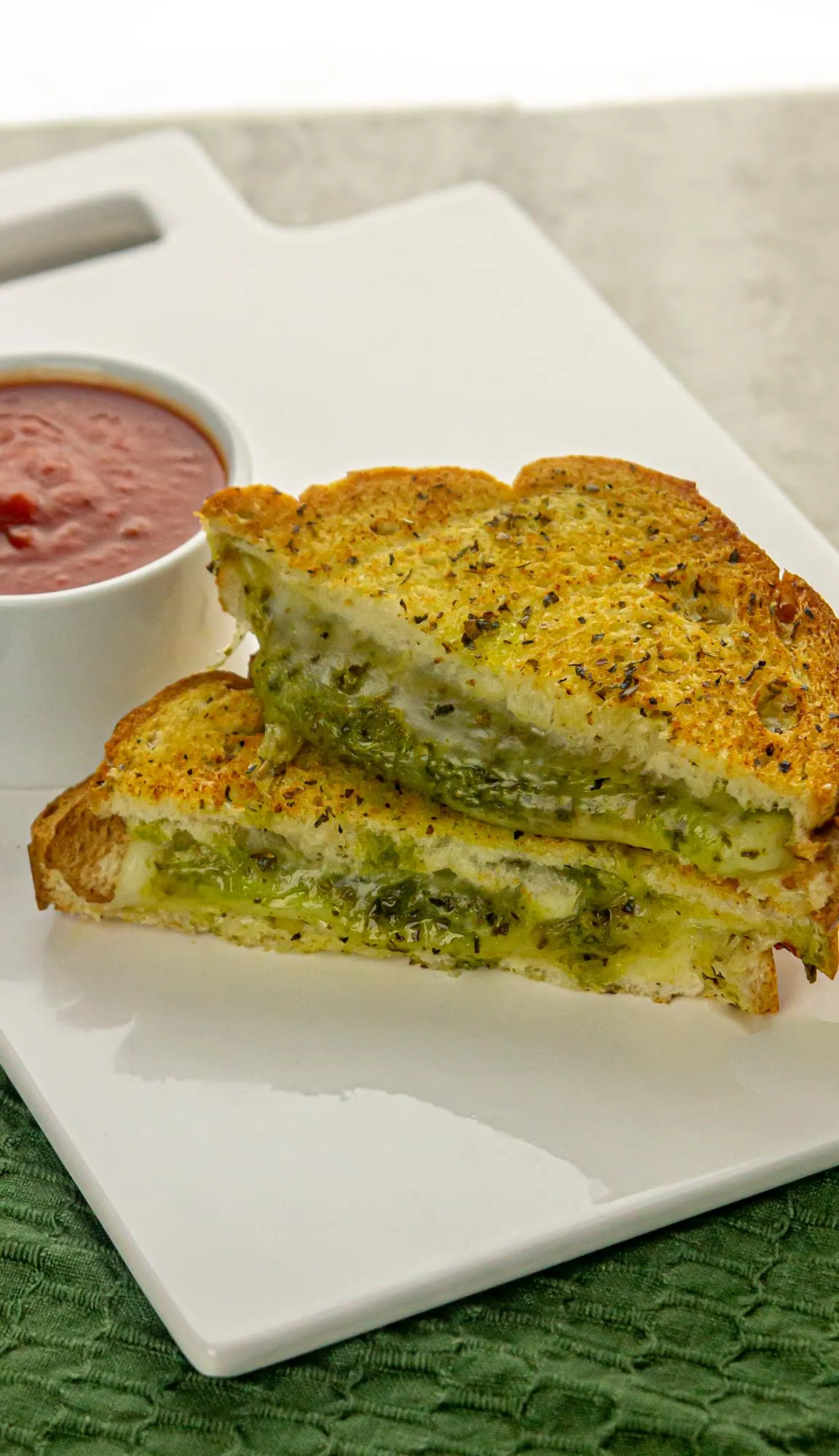 Italian style grilled cheese sandwich with garlic bread